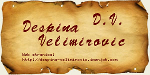 Despina Velimirović vizit kartica